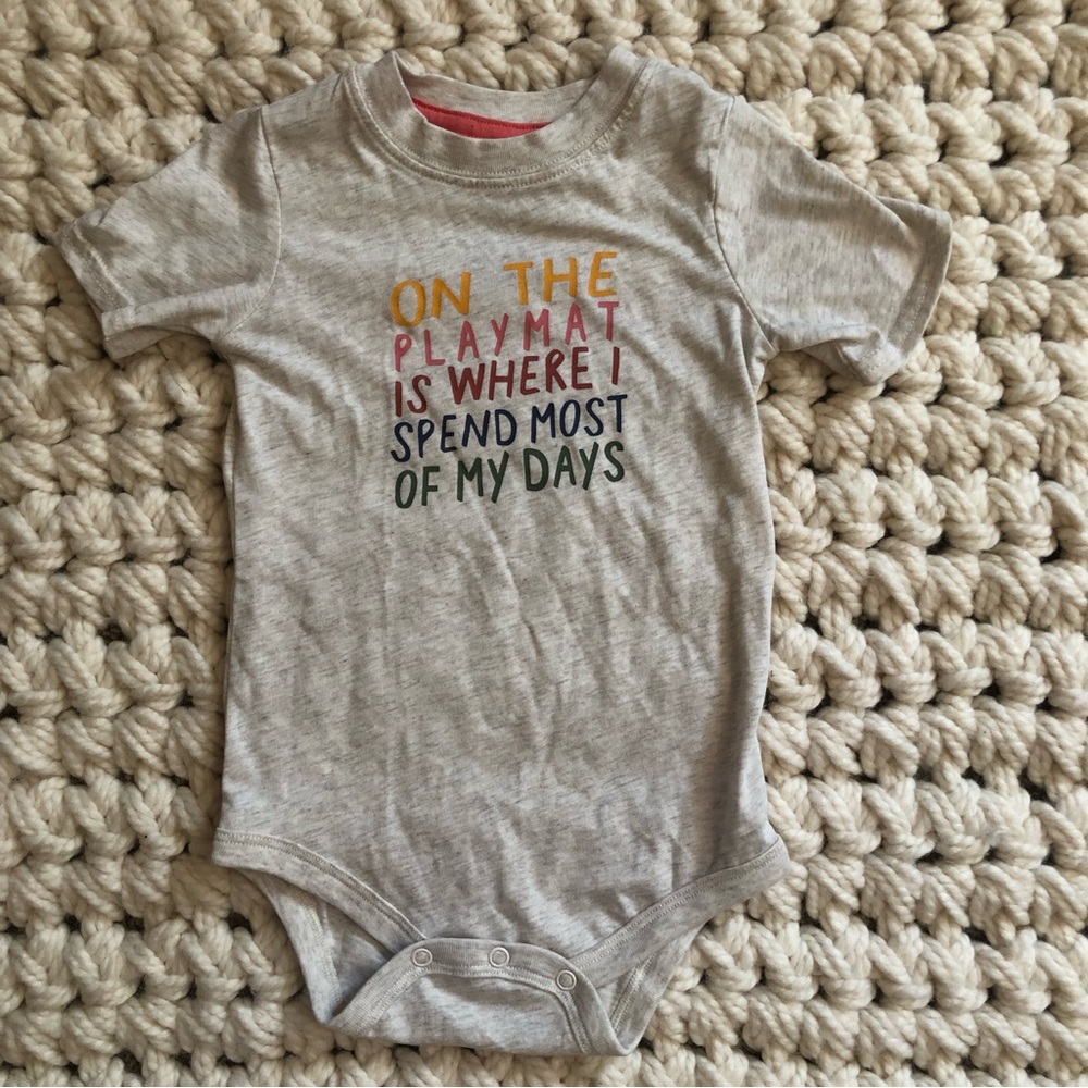 on the playmat is where I spend most of my days onesie 18m